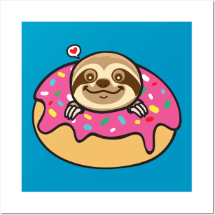 Sloth donut Posters and Art